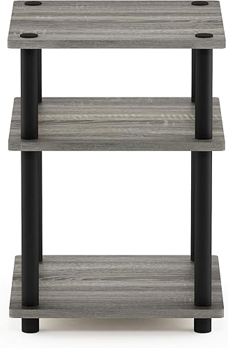 Miniatura 22 de Furinno Turn-N-Tube Mesa auxiliar multiusos de fácil montaje, mesa auxiliar, mesa de sofá, mesita de noche, tubos redondos, color espresso