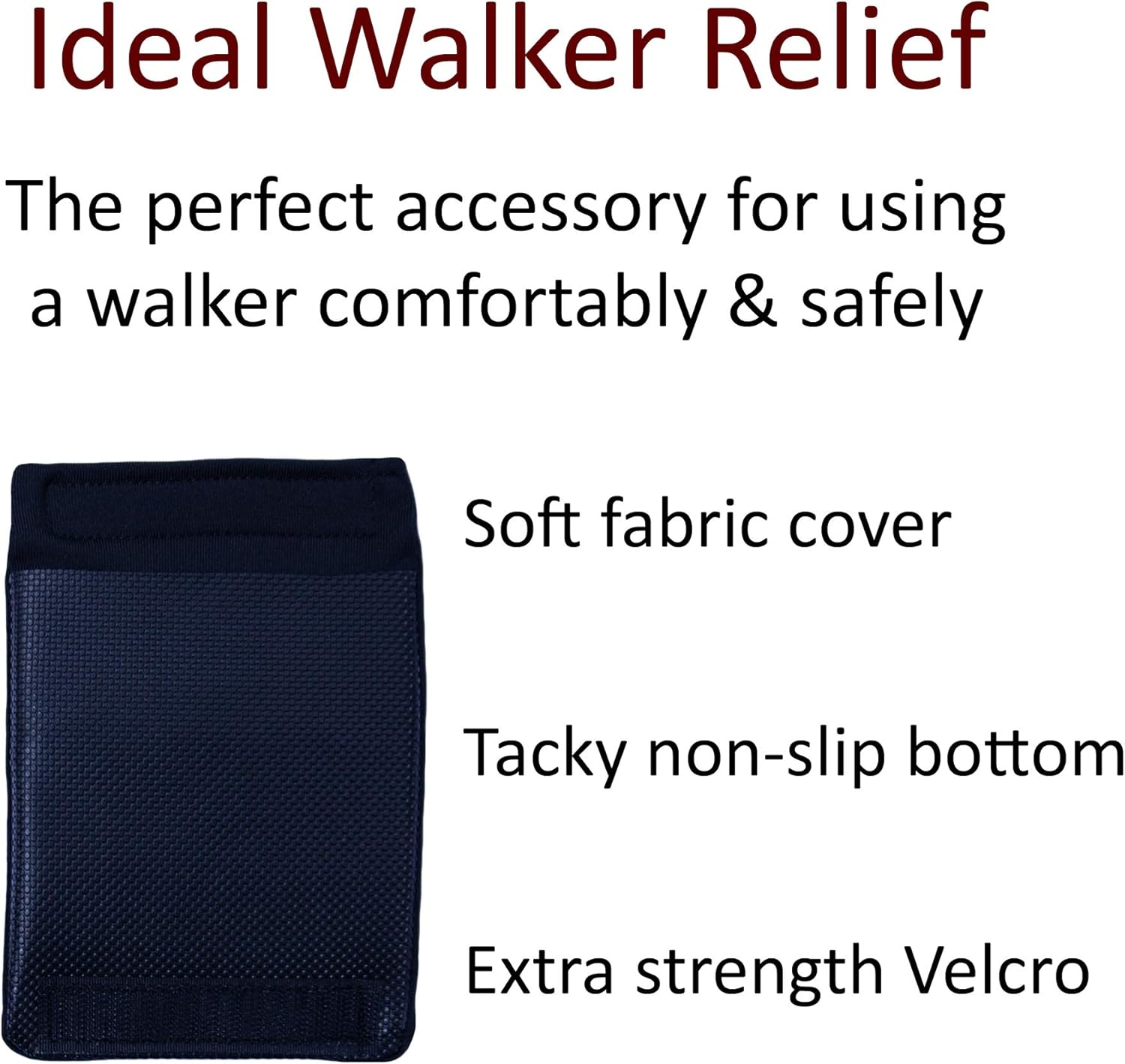 Crutcheze Walker Padded Hand Grip Covers Made in USA Moisture Wicking, Antibacterial, Comfort, Fashion, Washable Orthopedic Products Accessories (Black) : Health & Household