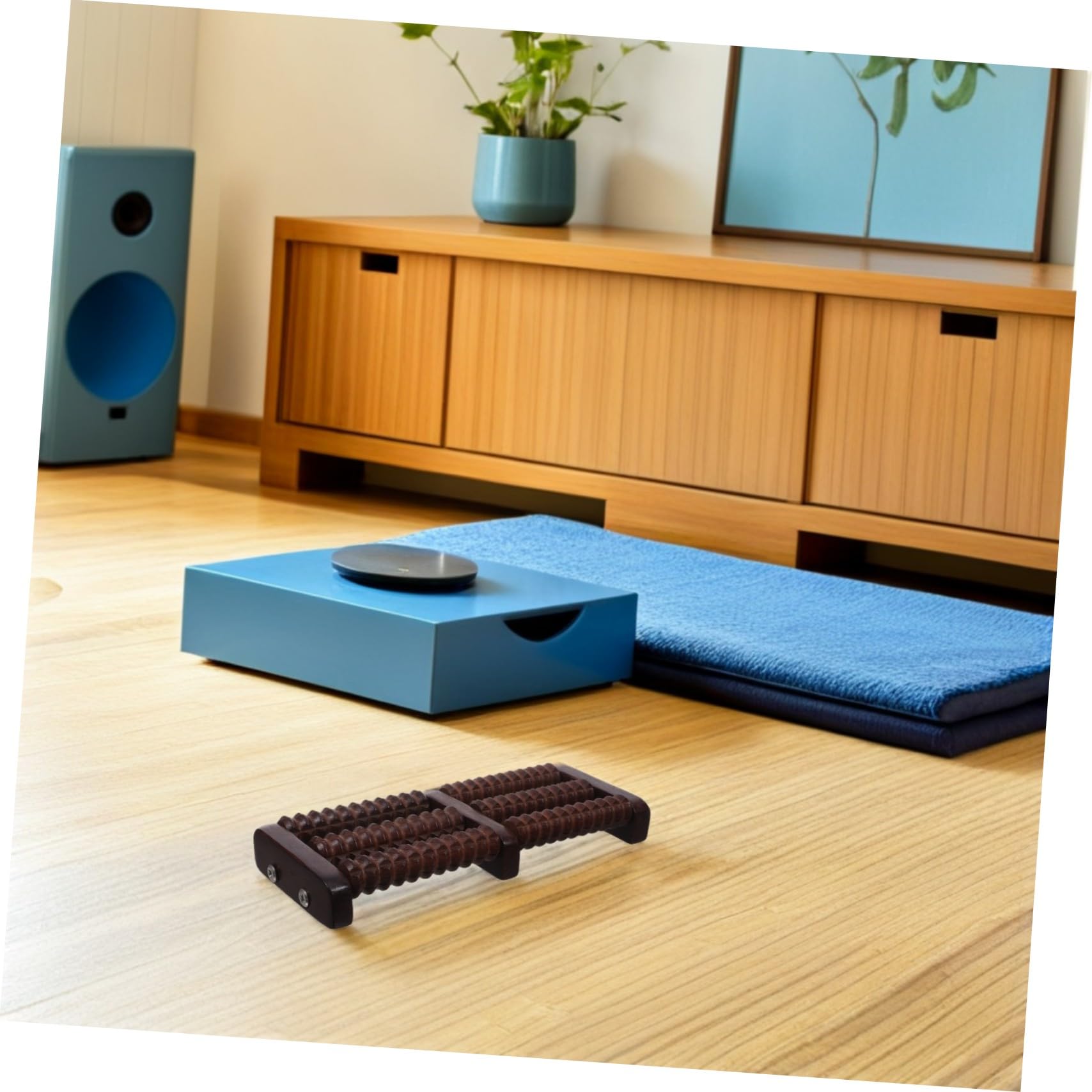 PLAFOPE Rodillo de Masaje de Pies de Madera Natural Portátil y Compacto Masajeador Manual para Aliviar Tensión Muscular y Estimular Circulación para Hombres y Mujeres Casa o Viaje
