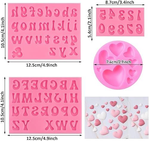 Miniatura 2 de 4 moldes de letras para fresas cubiertas de chocolate, molde de silicona en mayúsculas y minúsculas para hacer dulces, galletas de gomitas, bandeja