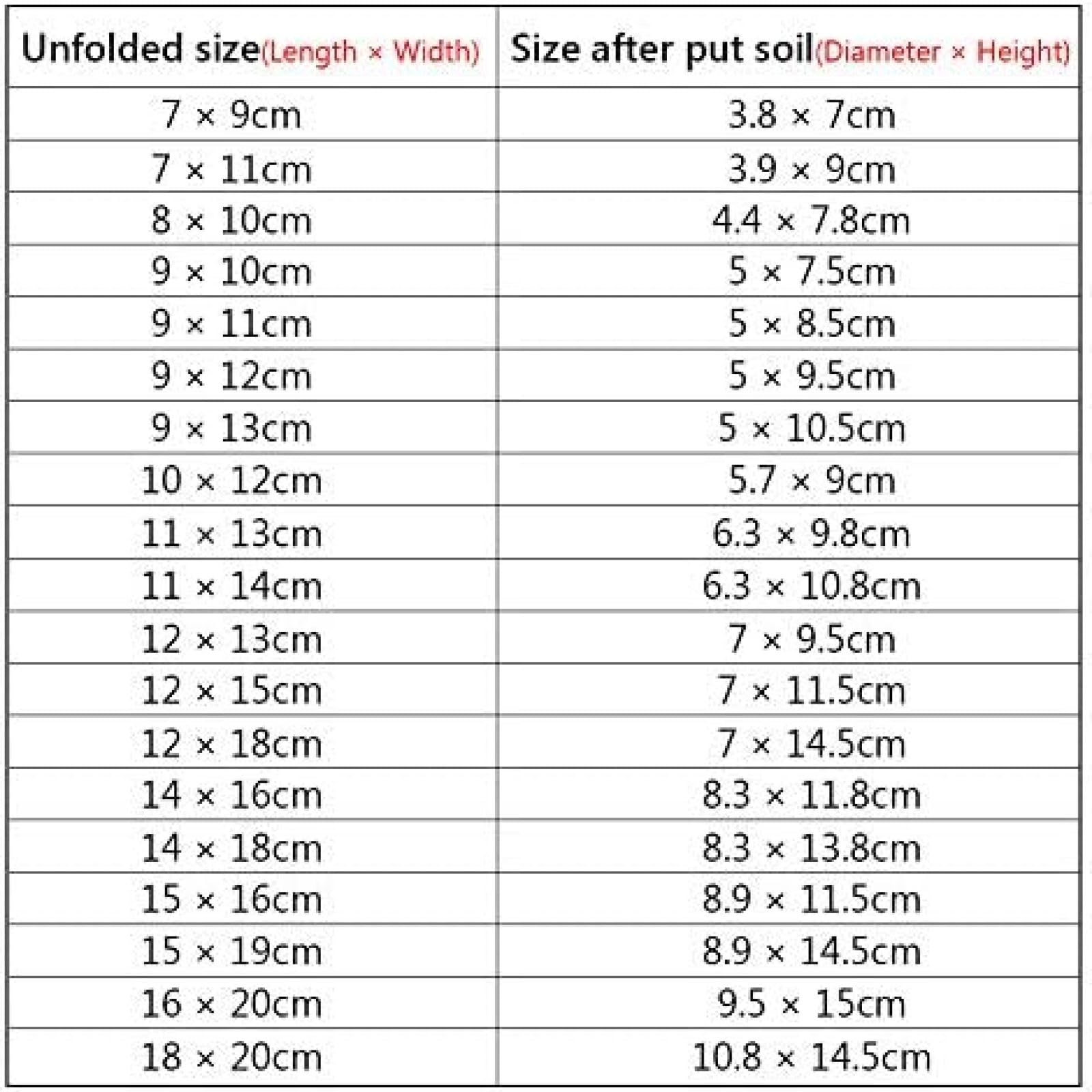 100 sztuk różnych rozmiarów biodegradowalne włókniny doniczki do sadzonek ekologiczne torby do sadzenia torba do przedszkola torby do uprawy roślin do ogrodu, 25x25cm (100szt)