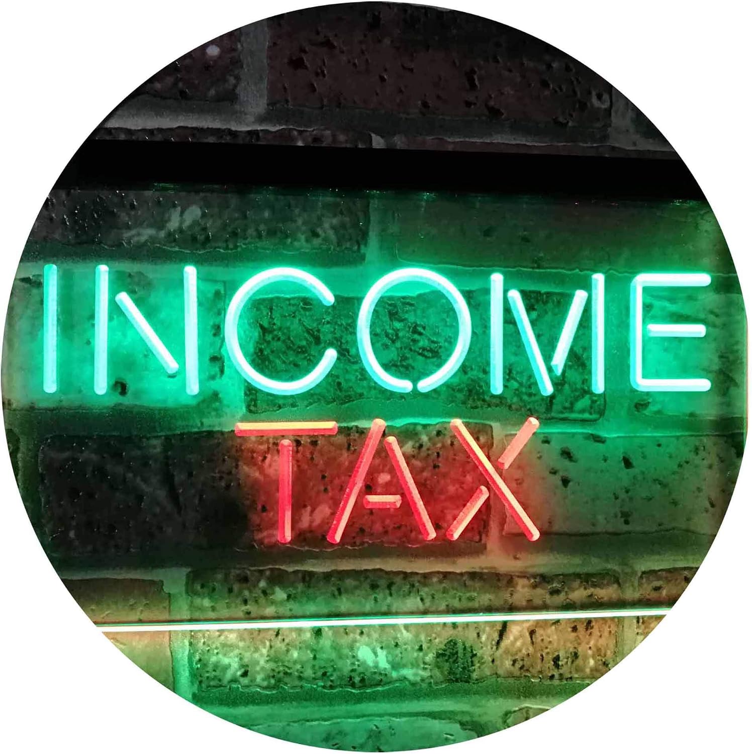 ADVPRO Income Tax Indoor Display Decoration Dual Color LED Neon Sign Green & Red 12" x 8.5" st6s32-i2430-gr