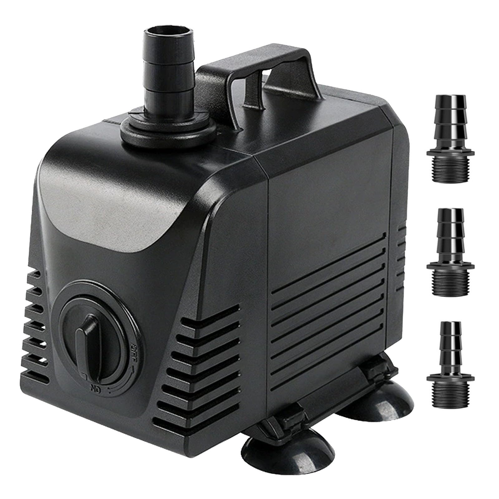 Polegas Submersible Water Pump,3000L/H 45W Ultra Quiet Pond Pump with 3 Nozzles,3m High Lift for Fountain Pumps for Fish Tank Hydroponics Small Pond