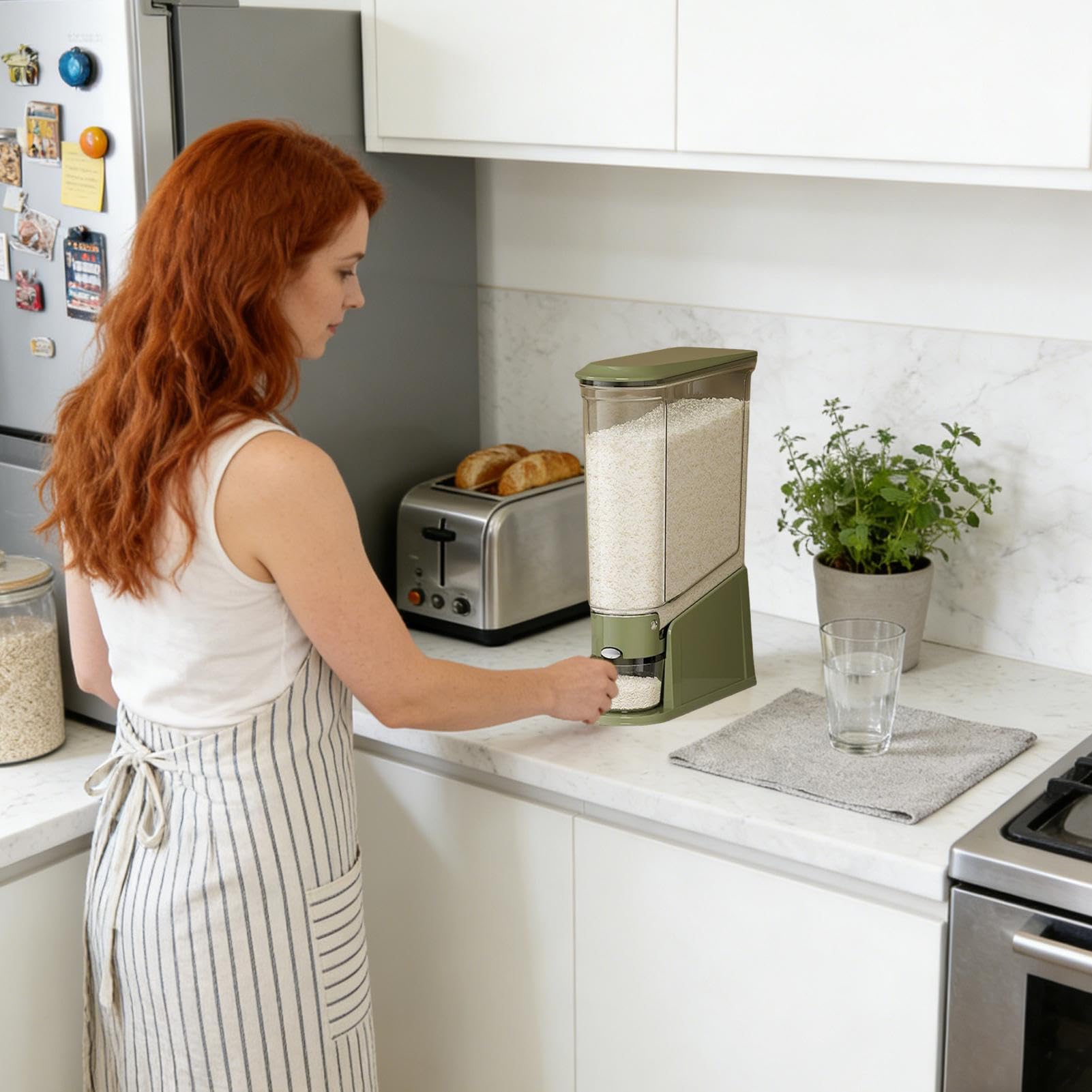 Genérico Dispenser Di Riso - Trasparente E A Prova Di Polvere,Cibo Conservativo | Per Grano Farina Snack Cereale Cucina Dispensa Casa Camera Da Student Appartamento