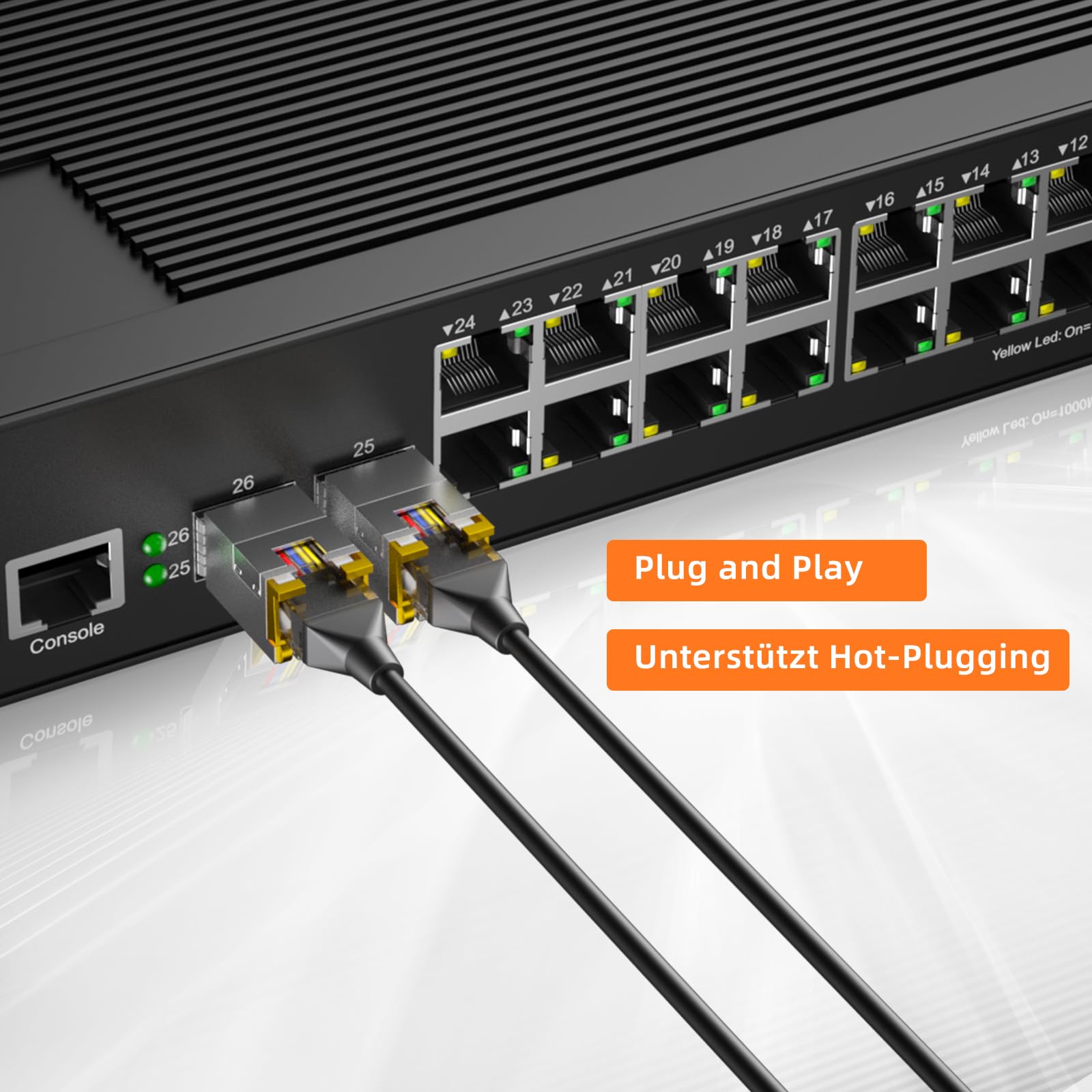 10GBase-T RJ45 SFP+ Modul, 10G Kupfer SFP+ Transceiver, Ethernet SFP Modul bis zu 30 Meter, Plug and Play Hot Pluggable, langlebig und hochkompatibel