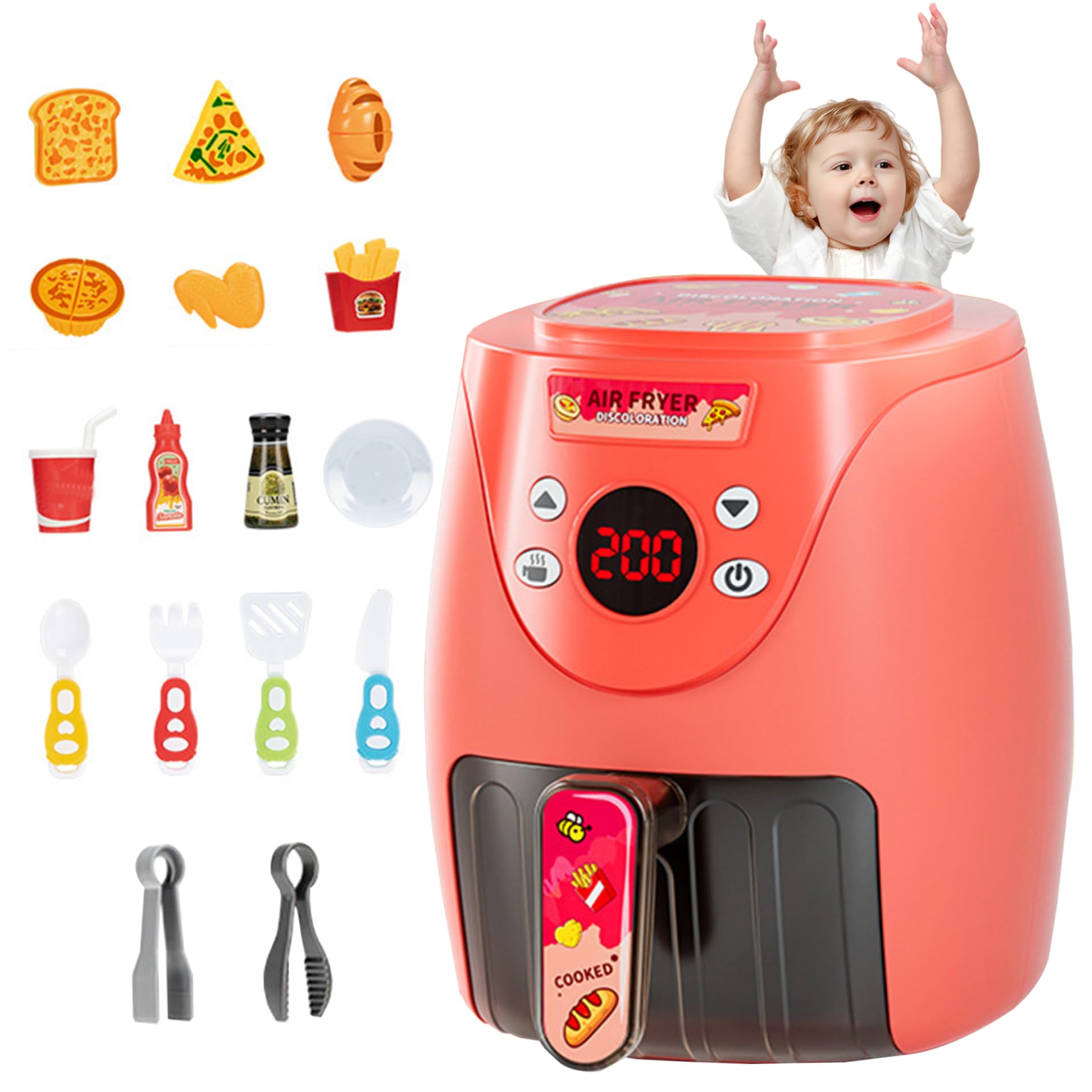 Cuisine enfant avec friteuse à air jouet et grille-pain pour s'amuser comme les grands