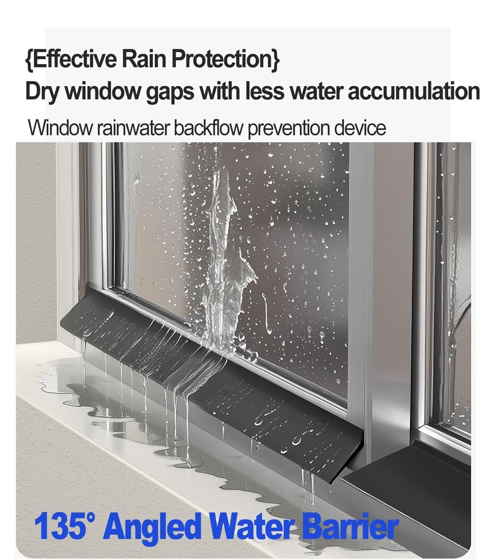 Kit de Barrera de Lluvia Autoadhesiva para Ventanas - 100cm Protector Lluvia Adhesivo Puerta Exterior - Tira Deflectora de Lluvia, Desviador de Agua, Ancho: 4.5/5.5cm(4.5cm)