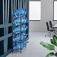 Vista 6 de Soporte para botellas de agua de 5 galones de 5 niveles, enfriador de agua con 10 ranuras, estante de almacenamiento de jarra de agua resistente