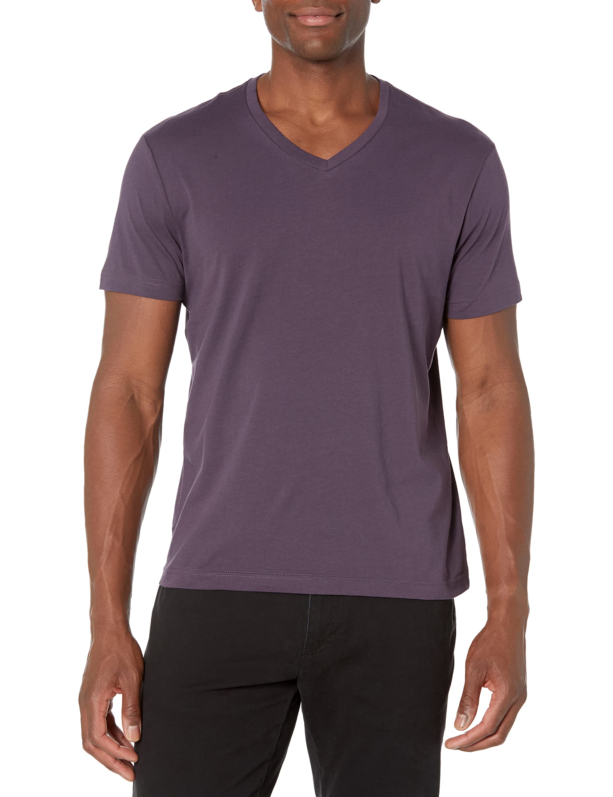 Photo 1 of Goodthreads Men's Short-Sleeve V-Neck Cotton T-Shirt Medium Tall Purple No Pocket