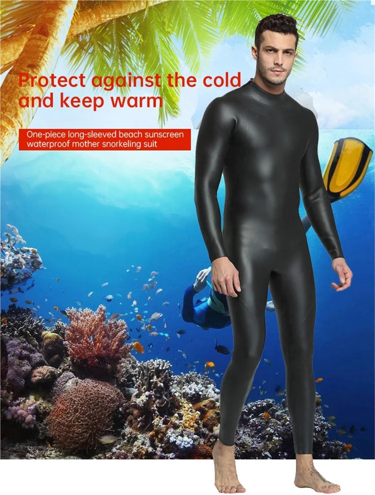 Traje de neopreno elástico de 3 mm para hombre y mujer, para buceo, para mantener el calor, traje de natación con celdas abiertas, una sola pieza para buceo, natación, surf