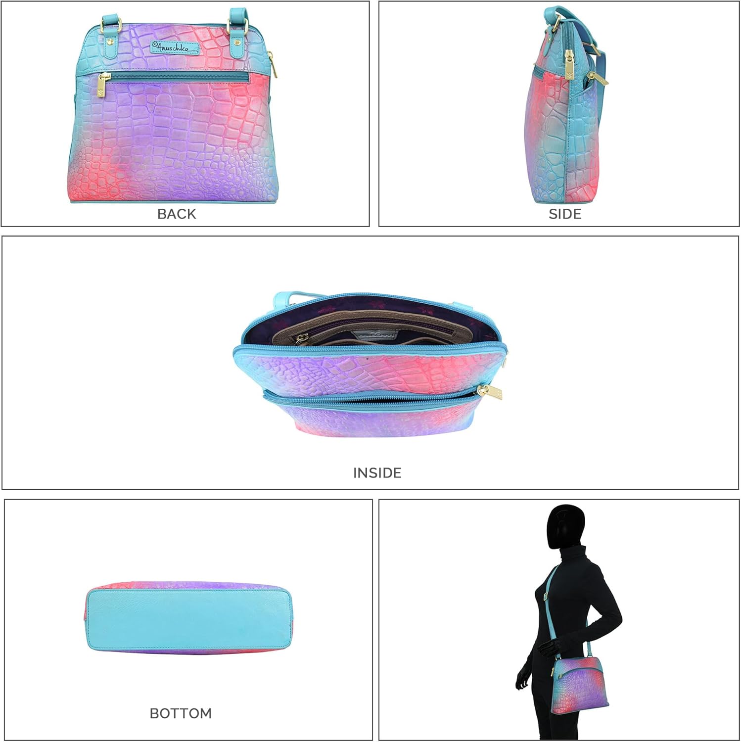 Anuschka Women's Original Hand-Painted Genuine Leather Medium Crossbody