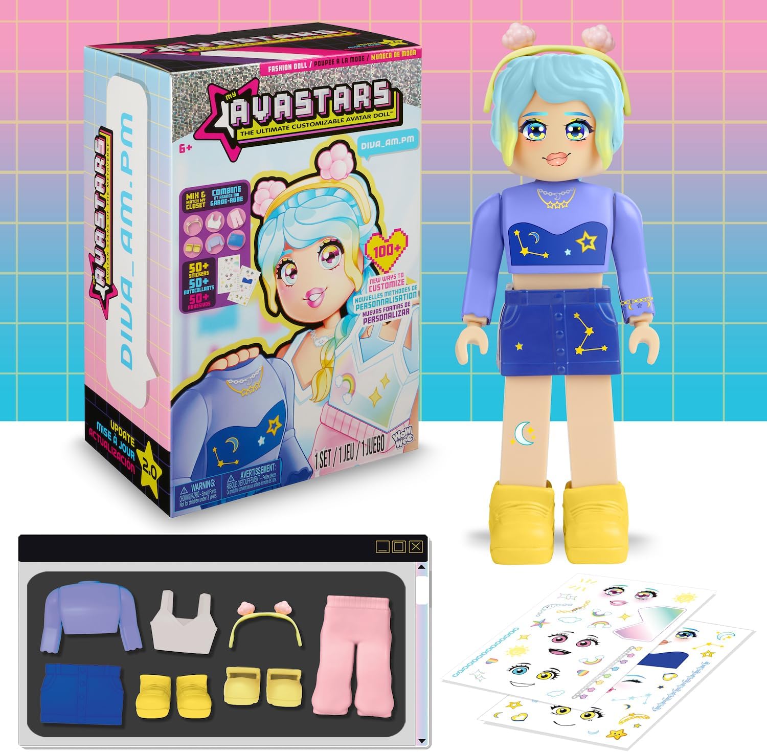 My Avastars Fashion Doll - Diva_AM.PM with 2 Outfits and 100+ Ways to Customize