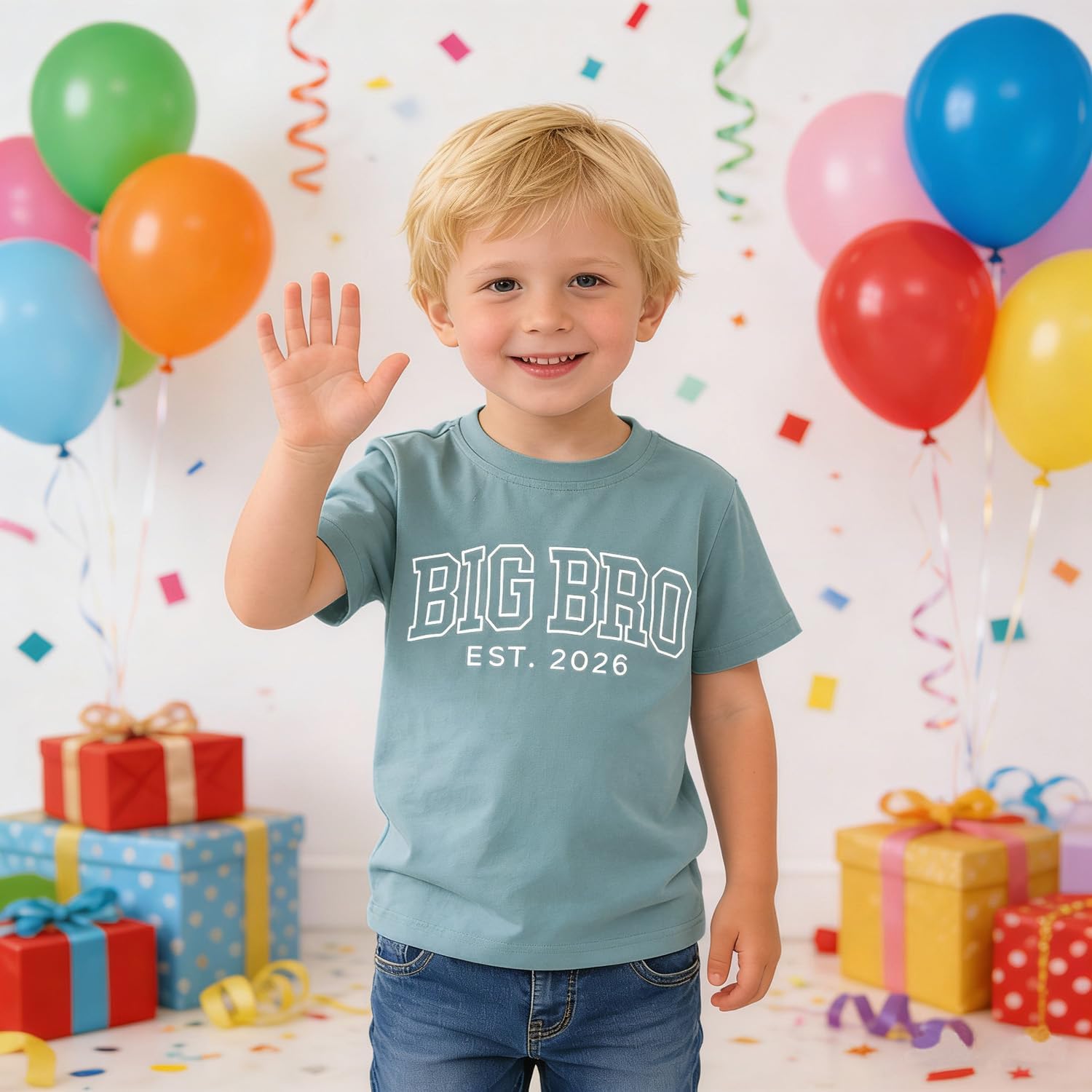 SOFEON Big Brother Shirt Toddler Boy Embroidered Big Bro Est. 2026 T-Shirt Kids Summer Short Sleeve Announcement Tees Tops - Image 5