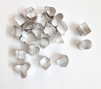 Small Stainless Steel Mini Cookie/Biscuit/Cupcake Cutter - Set of 20 Shapes