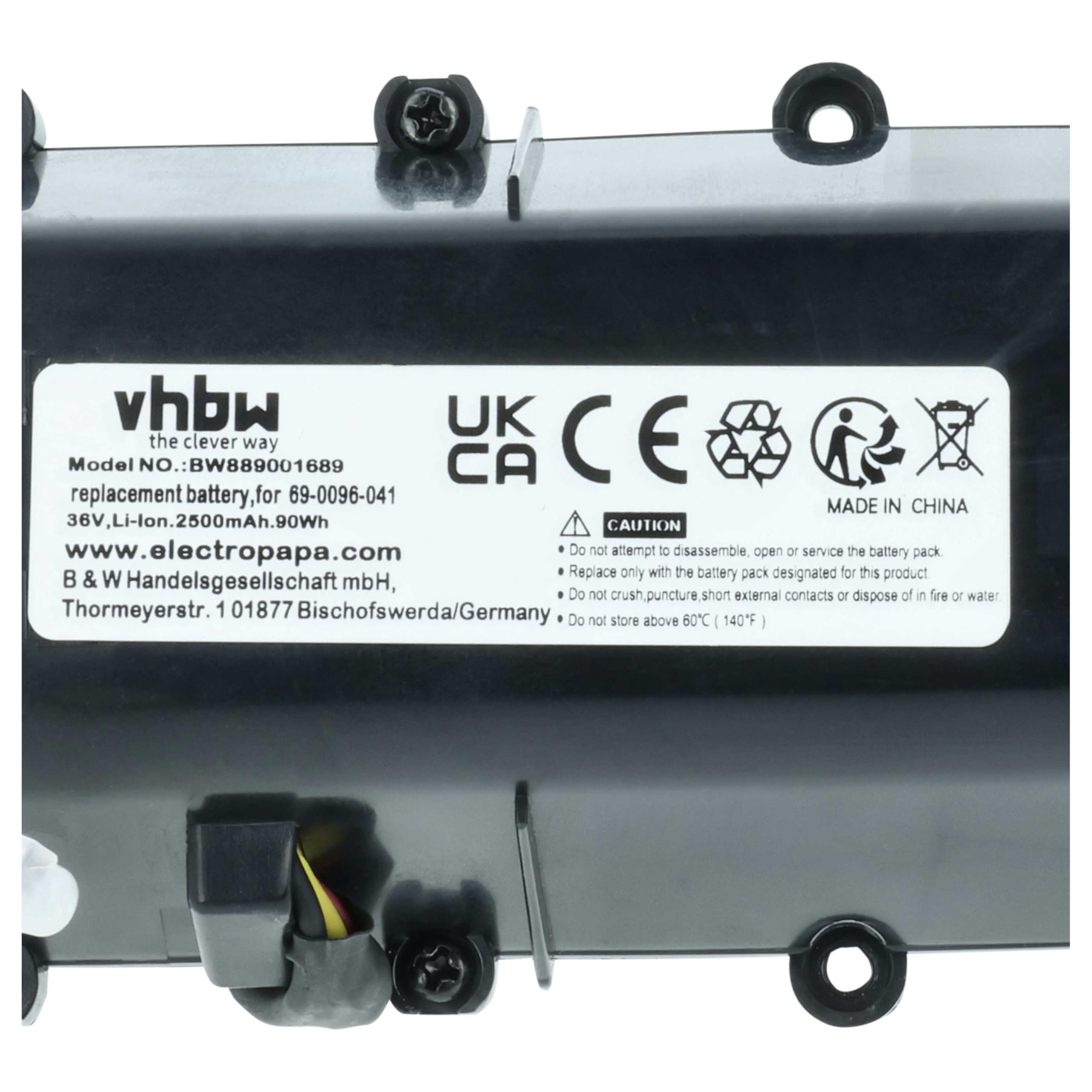 vhbw Akumulator kompatybilny z odkurzaczem Bissell 2554, 2590, 2593, 2596, CrossWave 2551 (2500 mAh, 36 V, litowo-jonowy)