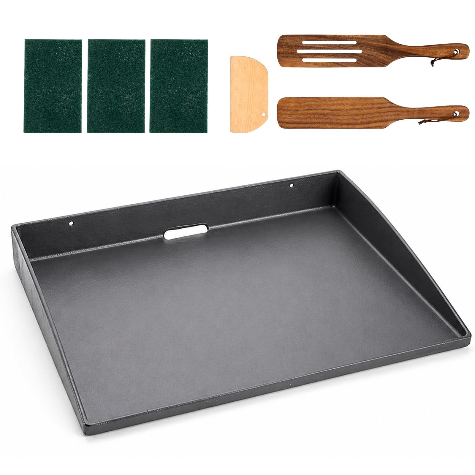 Grille de cuisson à dessus plat en fonte accumulant la chaleur pour grils 43,2cm