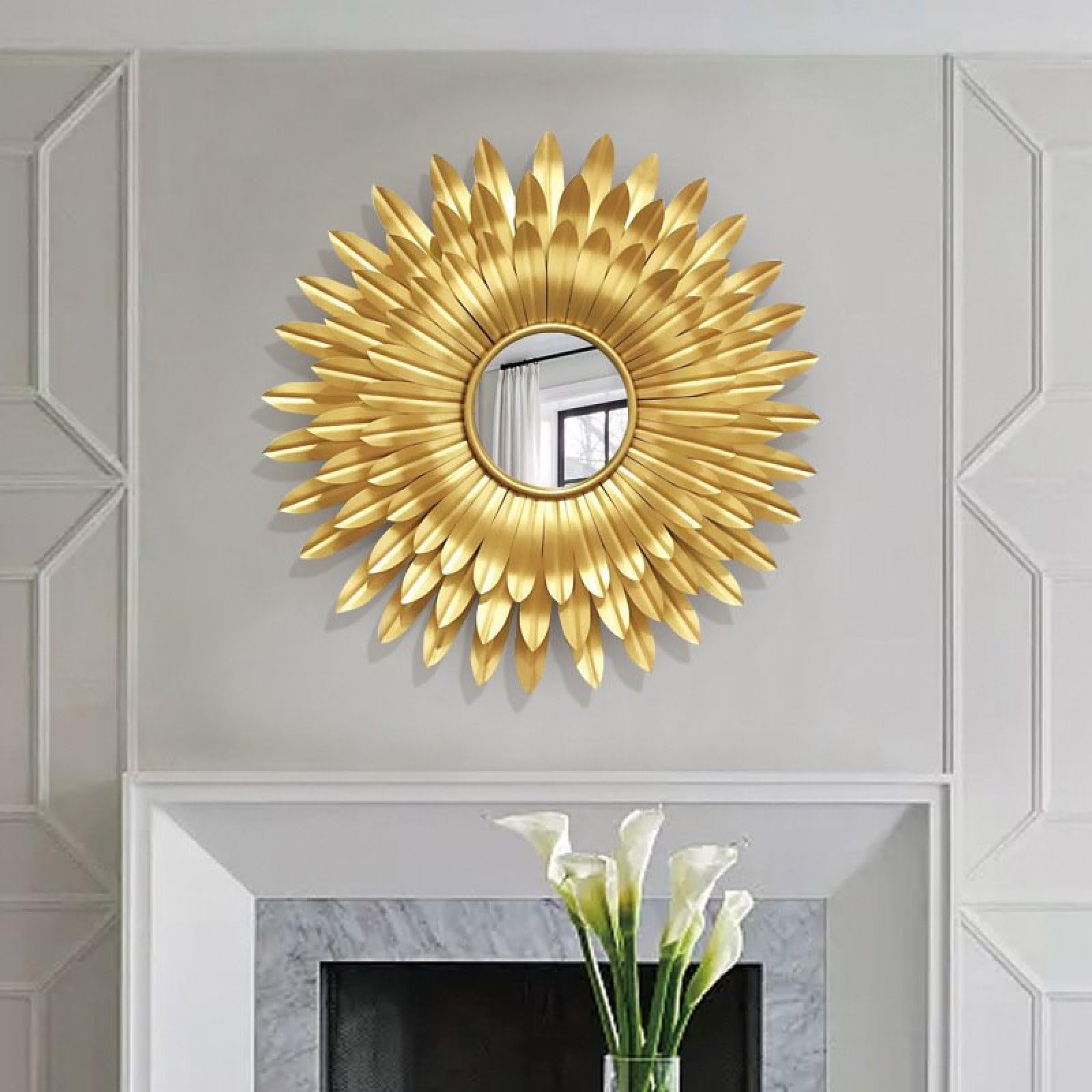 Miroir mural moderne de salon pour illuminer les pièces sombres