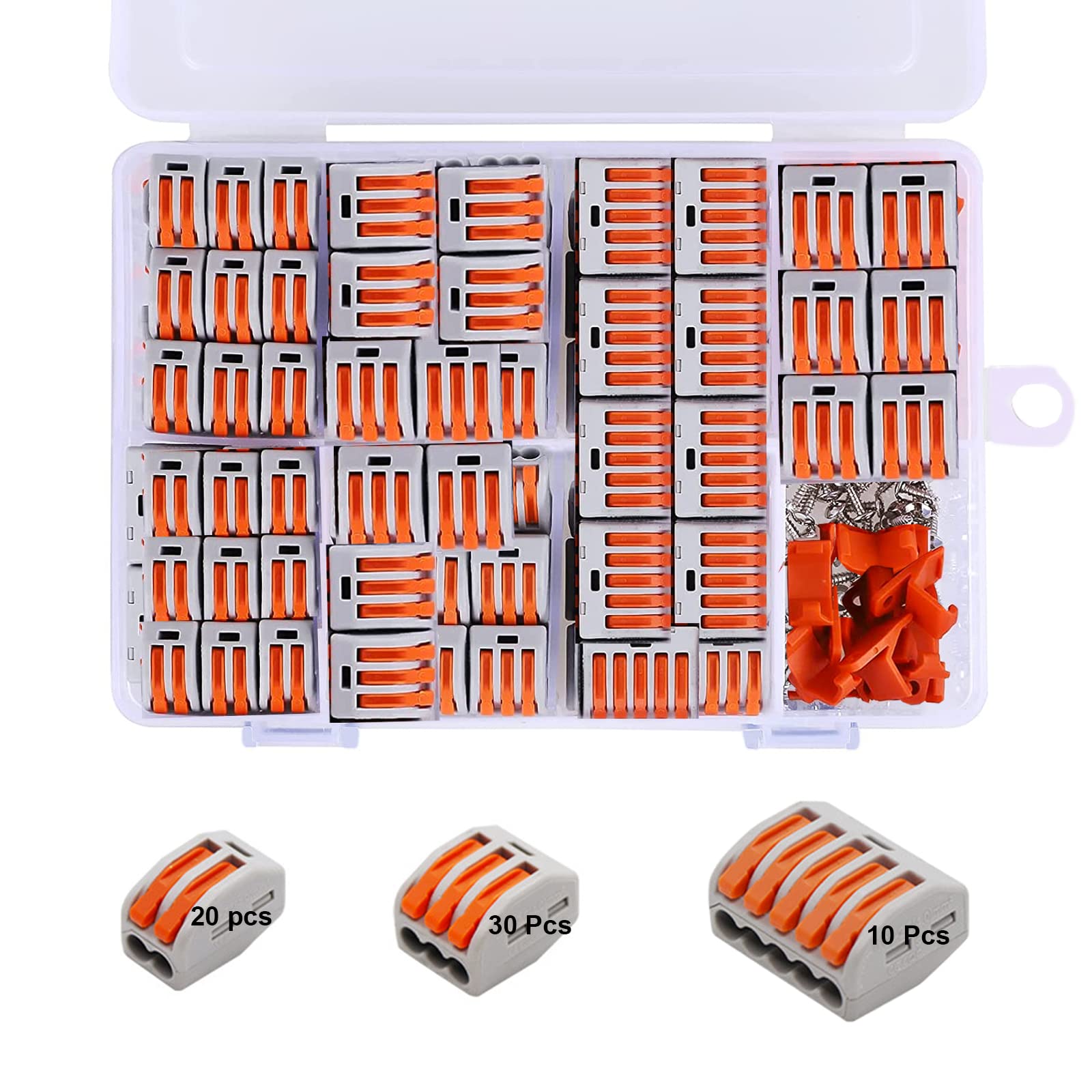 50 Pcs Nuts Wire Connectors kit - 2 3 5 Port Electric Wire Connectors Assortment Pack kit for Quick Connect - Electric Wire Crimp Connector JM-21 Wire Connector Suitable for 28-12AWG (50PCS)