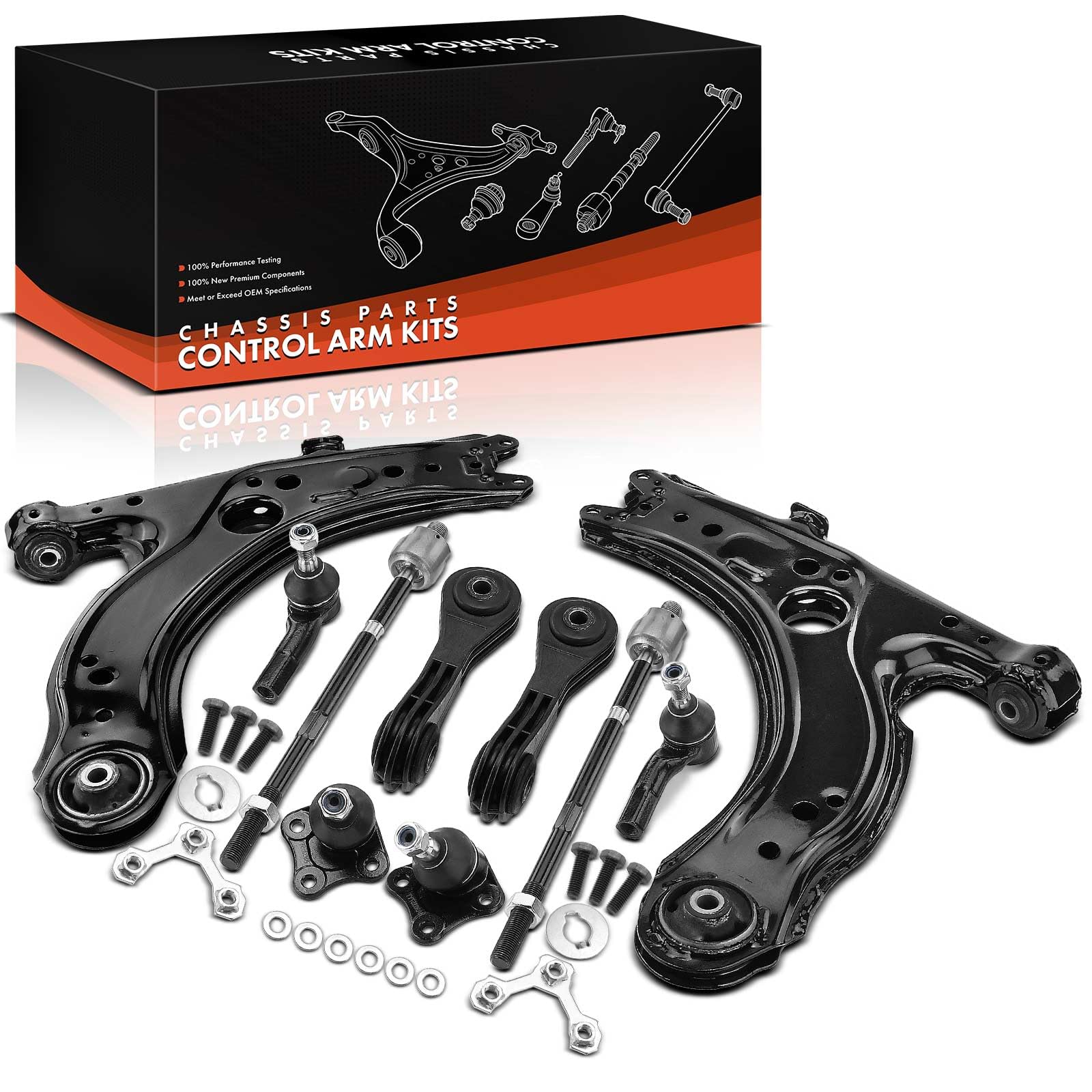 Frankberg 10x Set di bracciali Anteriore Compatibile con A3 Leon Toledo O.c.t.a.v.i.a I B.o.r.a Golf IV Variantee Replace# 1J0407151B 1J0407151C