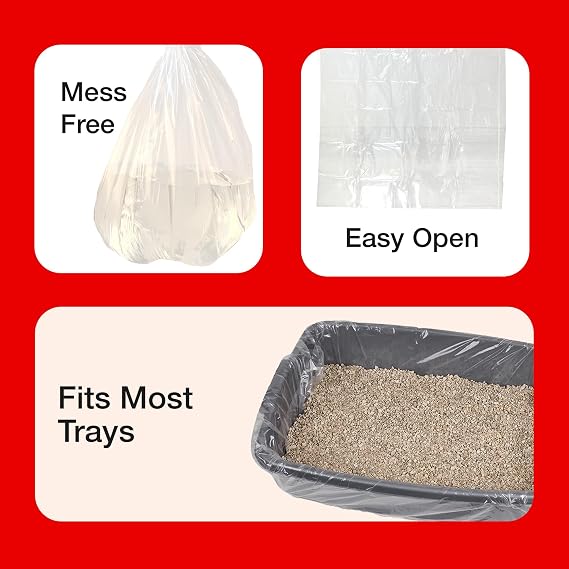 Petface Cat Litter Tray Liners, Fits Most Standard Trays Up To L75 x W35 cm, White (Pack of 6)