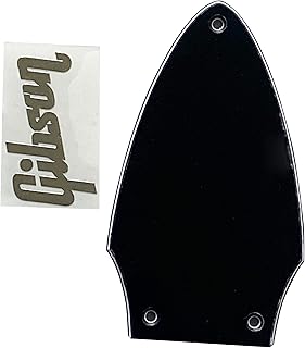 Guitar Parts Guitar Pickguard For Gibson Flying V Truss Rod Cover+Silver Decal (3 Ply Black-2)