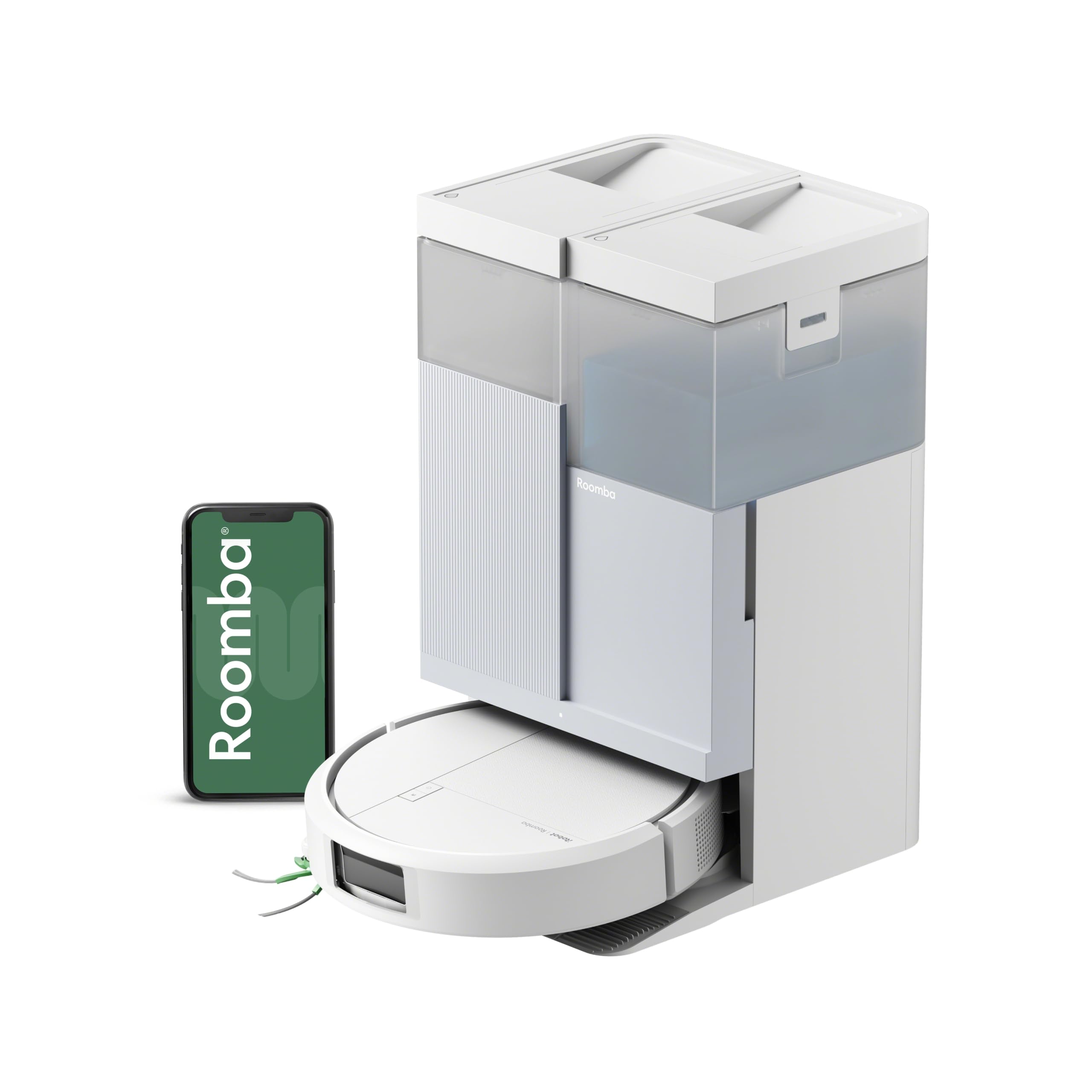 iRobot Roomba® Plus 416 Combo robot aspirapolvere lavapavimenti, 20.000 Pa | Con stazione AutoWash™ autosvuotante mappa LiDAR multilivello, mop rotanti ed estensibili con asciugatura ad aria calda, nero
