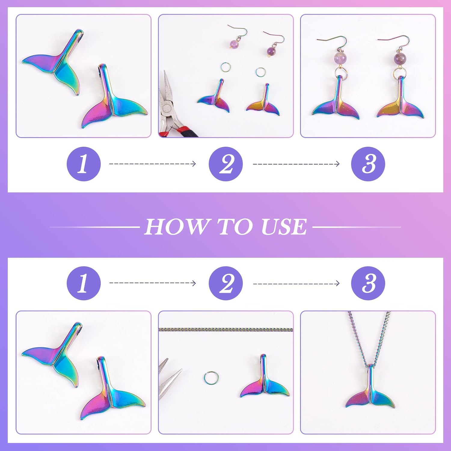 Alloy Cross Angel Wings Moon Flower Charms Pendant Rainbow Color Charms for Bracelet Necklace Earrings Jewelry Making DIY Craft Supplies - Image 3