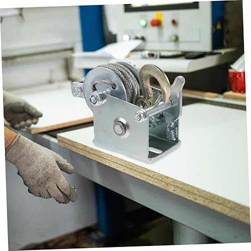 Miniatura 5 de Mobestech Cabrestante de mano para remolque de barco, mini cabrestante de 500 libras, 23.0 ft, cable de acero, diseño compacto para un fácil