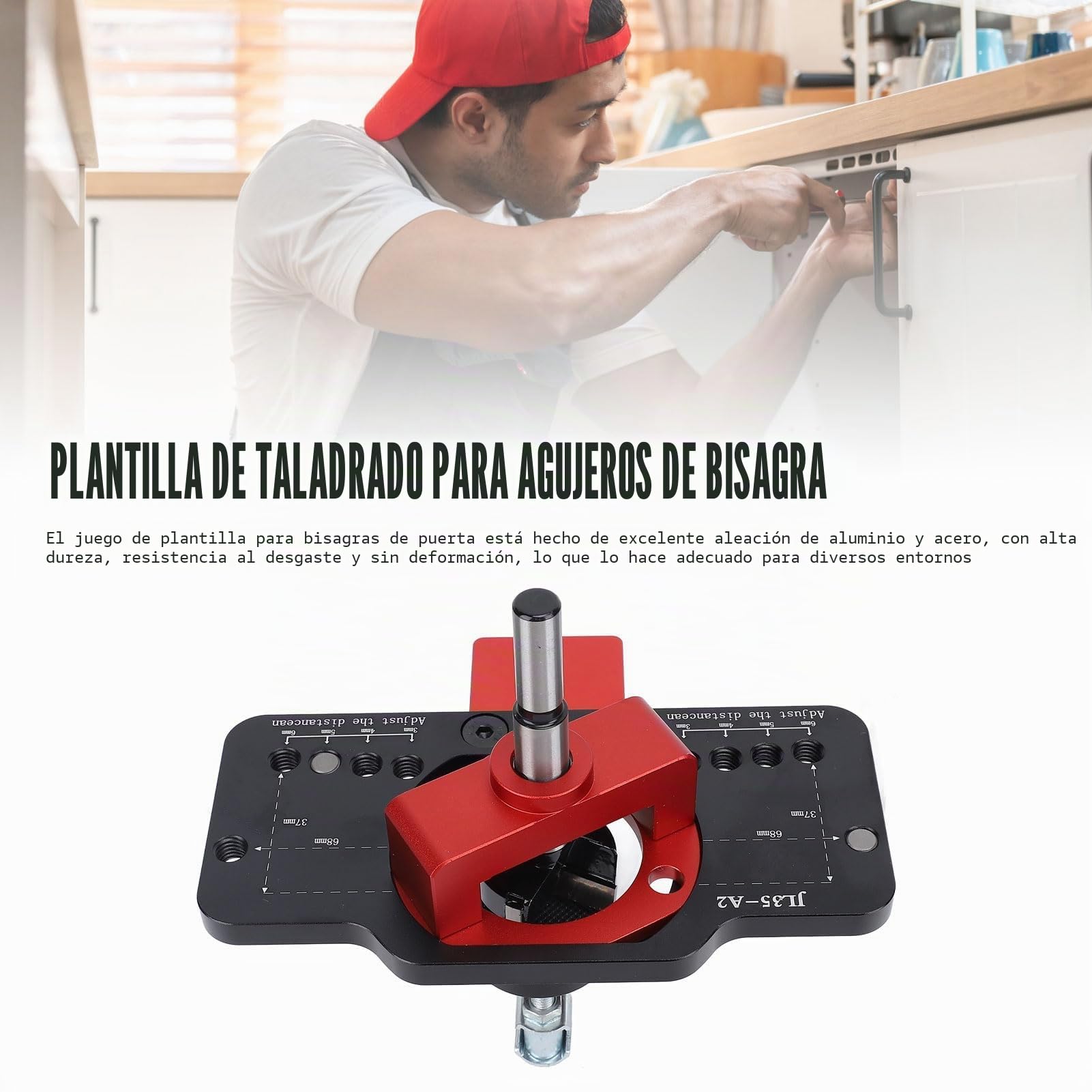 Plantilla para Bisagras de Cazoleta, 35 mm, Guía de Perforación para Bisagras Ocultas, Herramienta para Carpintería Türen und Schrank