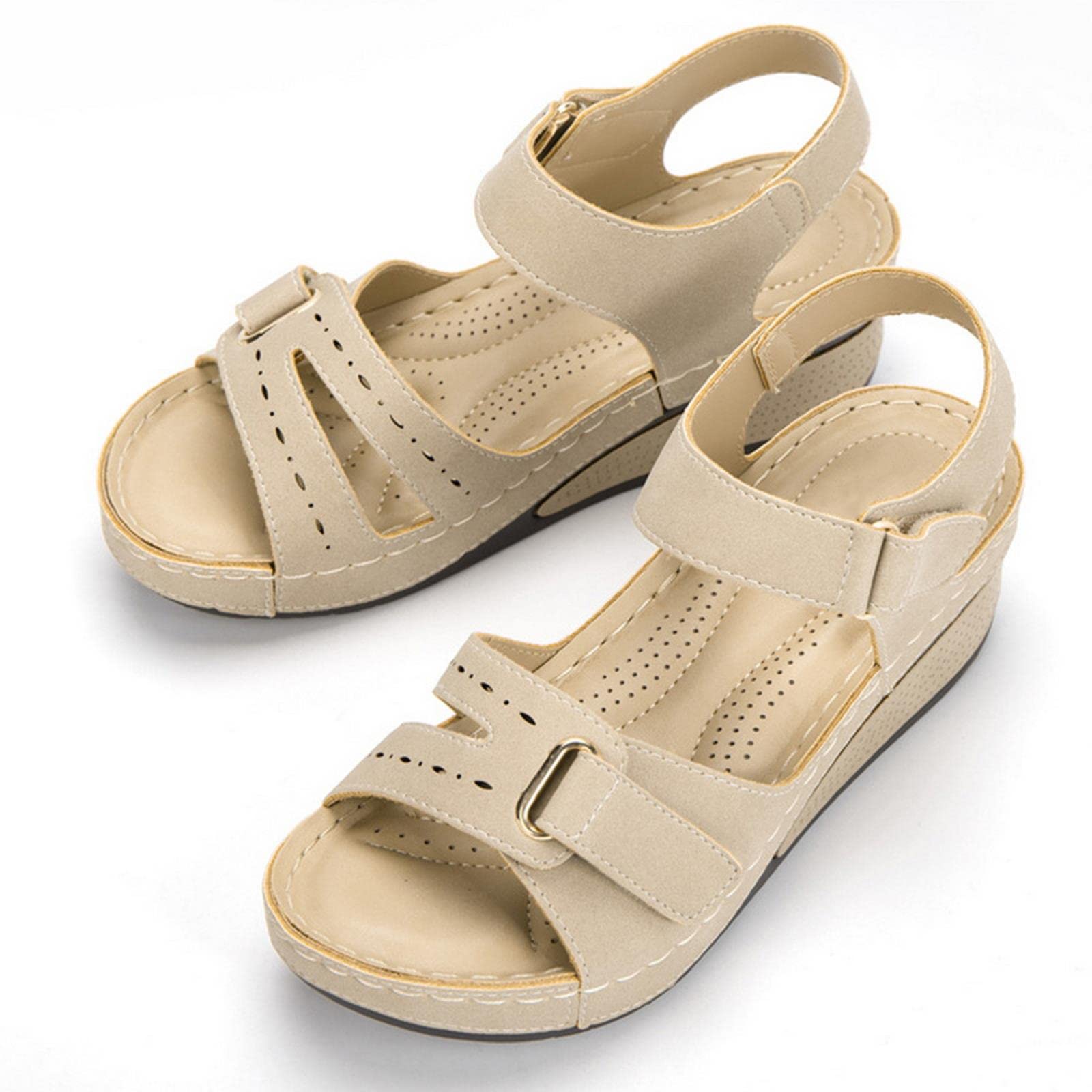 Sandalias de Verano para Mujer con Tacón de Cuña, Plataforma Elegante y Parte Inferior Suave