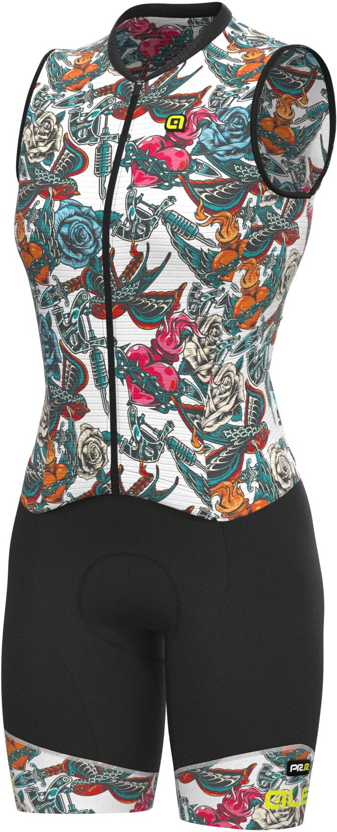 ALE' Body ciclismo donna PR-R TATTOO bianco - M
