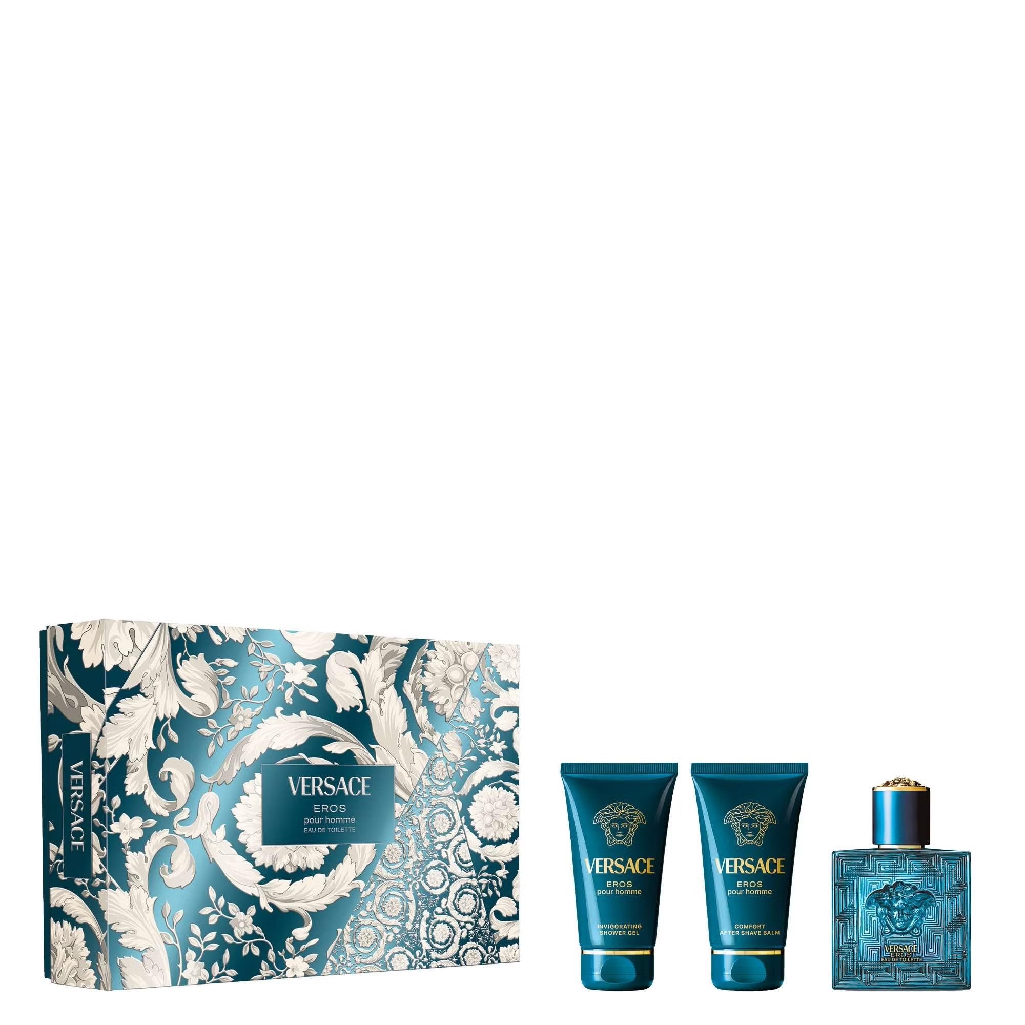 Versace Eros Eau de Toilette Geschenkset 50 ml Duschgel After Shave Balsam