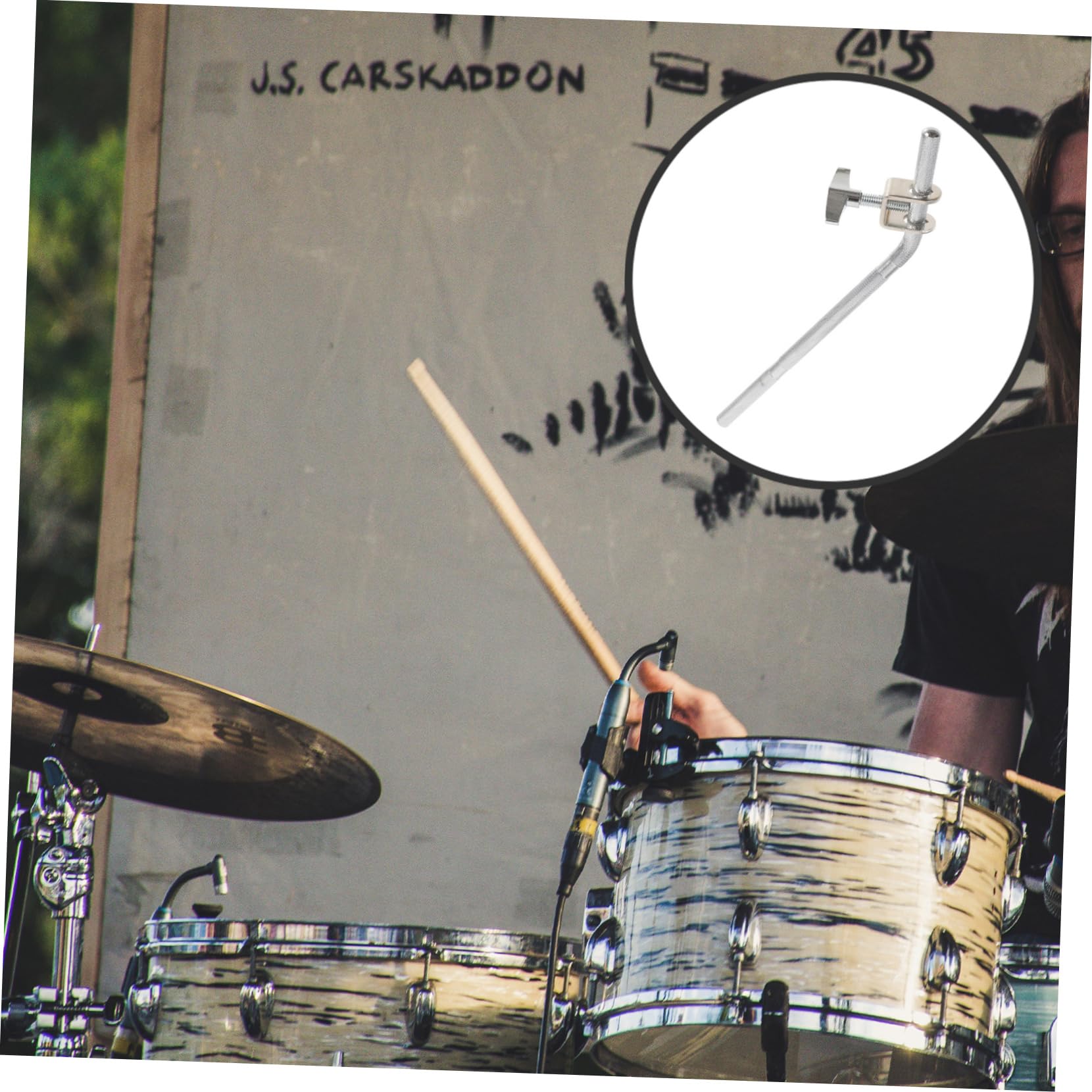 ULDIGI Metal Cowbell Clamp Holder for Drum Set Mini Drum Mount Rods Accessories for Percussion