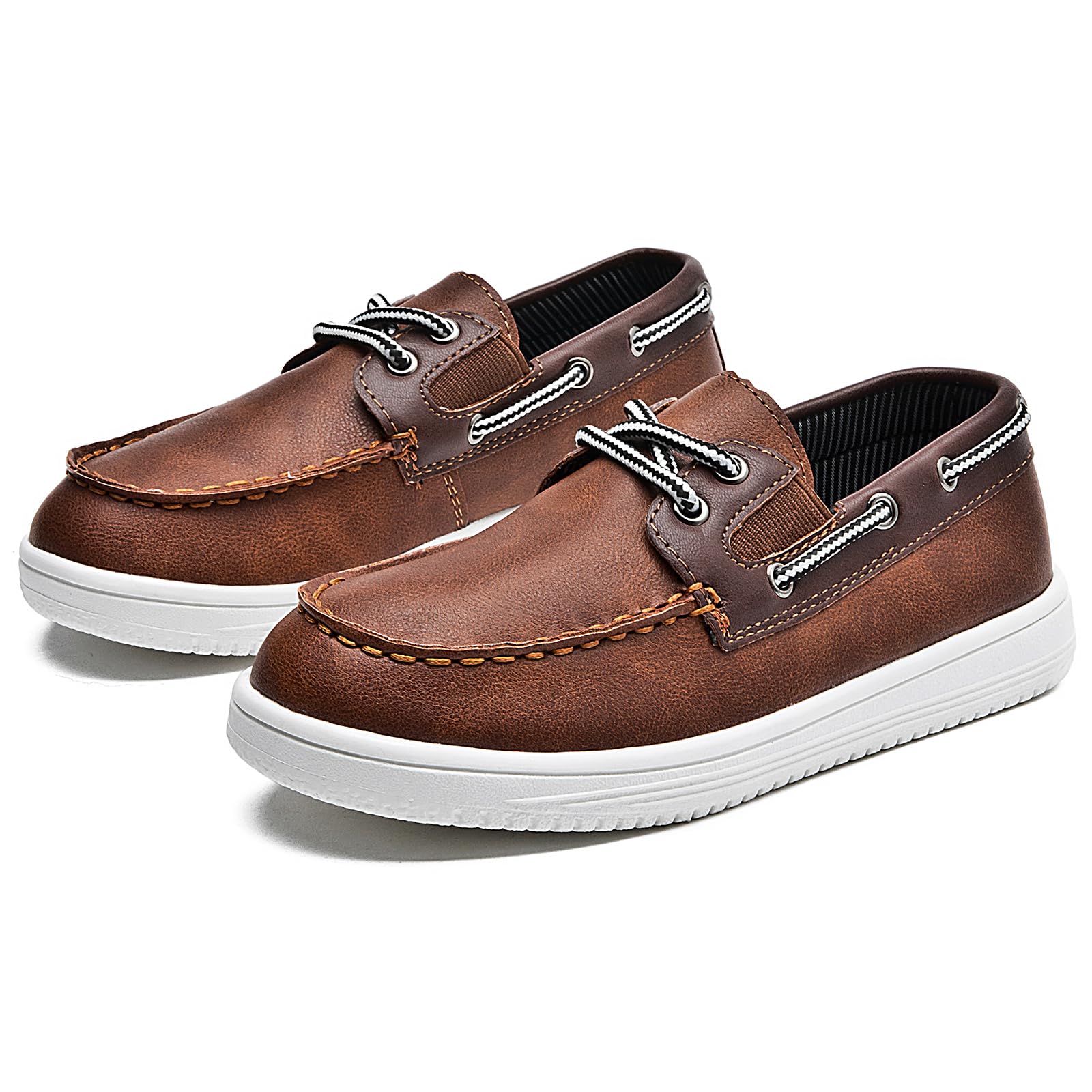 DADAWEN Classique Loafers Mocassins Garçon Chaussures Bateau à Lacets,Chaussure d'uniforme Scolaire Garçon