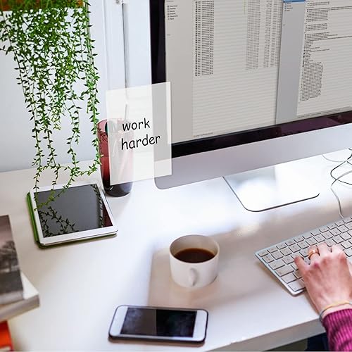 Miniatura 5 de 150 hojas de notas adhesivas transparentes, 3 tamaños, juego de blocs de notas adhesivas transparentes, impermeables, autoadhesivas, translúcidas,