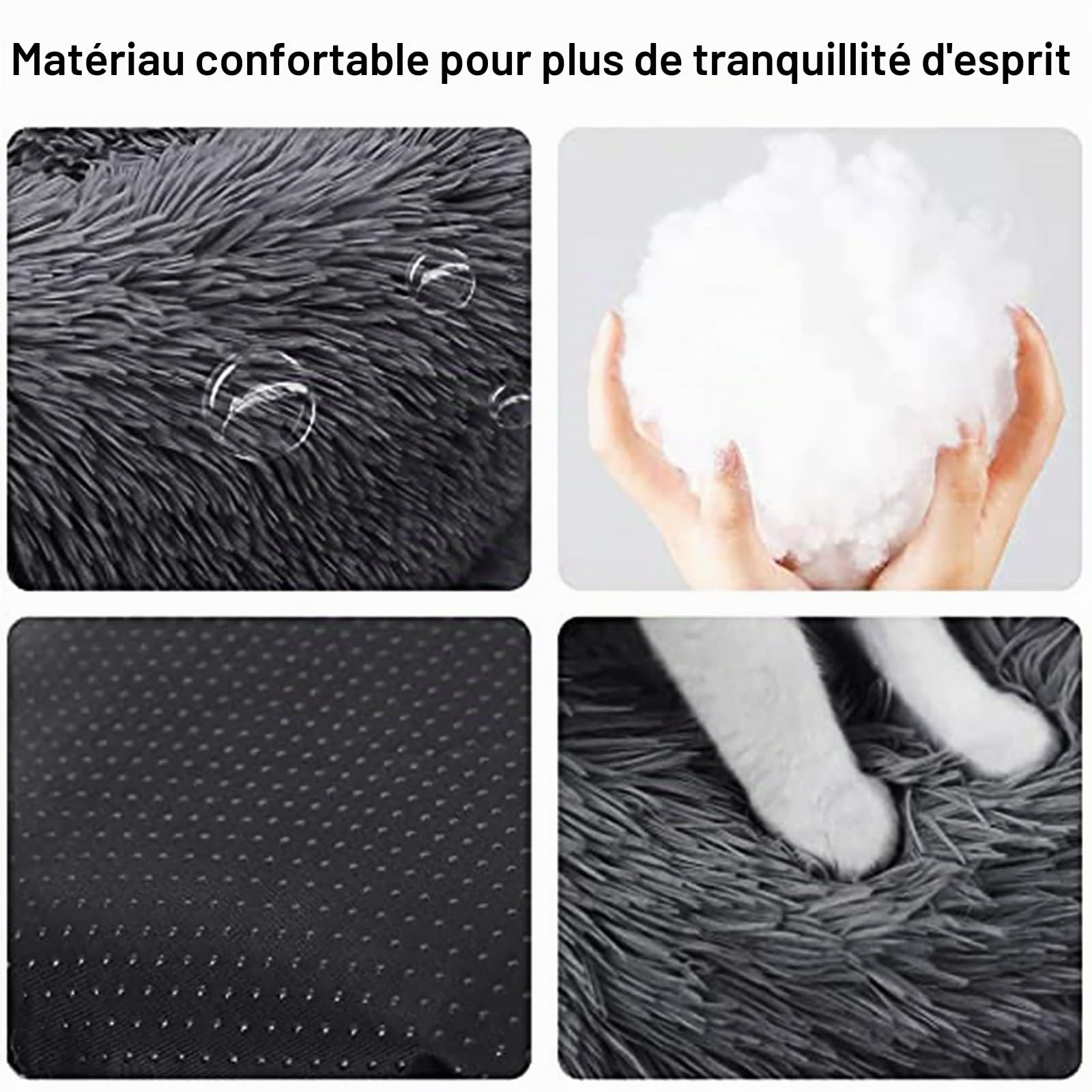 Nisrada Lit pour Chiens de Petite, Moyenne et Grande Taille, 80cm, lit Rond, Confortable et Doux pour Animal de Compagnie avec Fond antidérapant