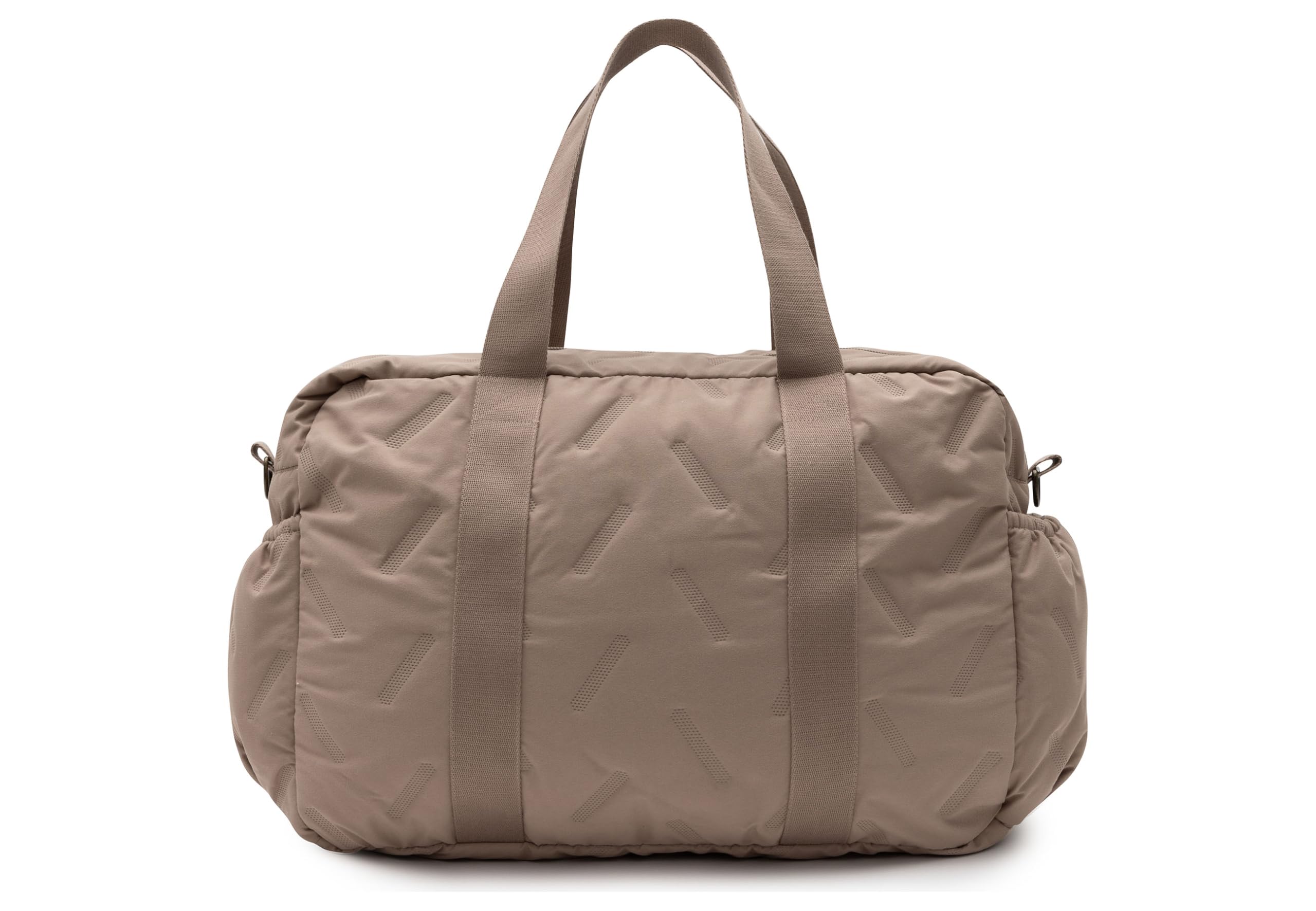 Jollein Sac à Langer - Embossed Lily - Milky Coffee - Sac à Langer Stylé à Motif Gaufré - Déperlant et Facile d’Entretien - Bandoulière Réglable - 42x30x15 cm
