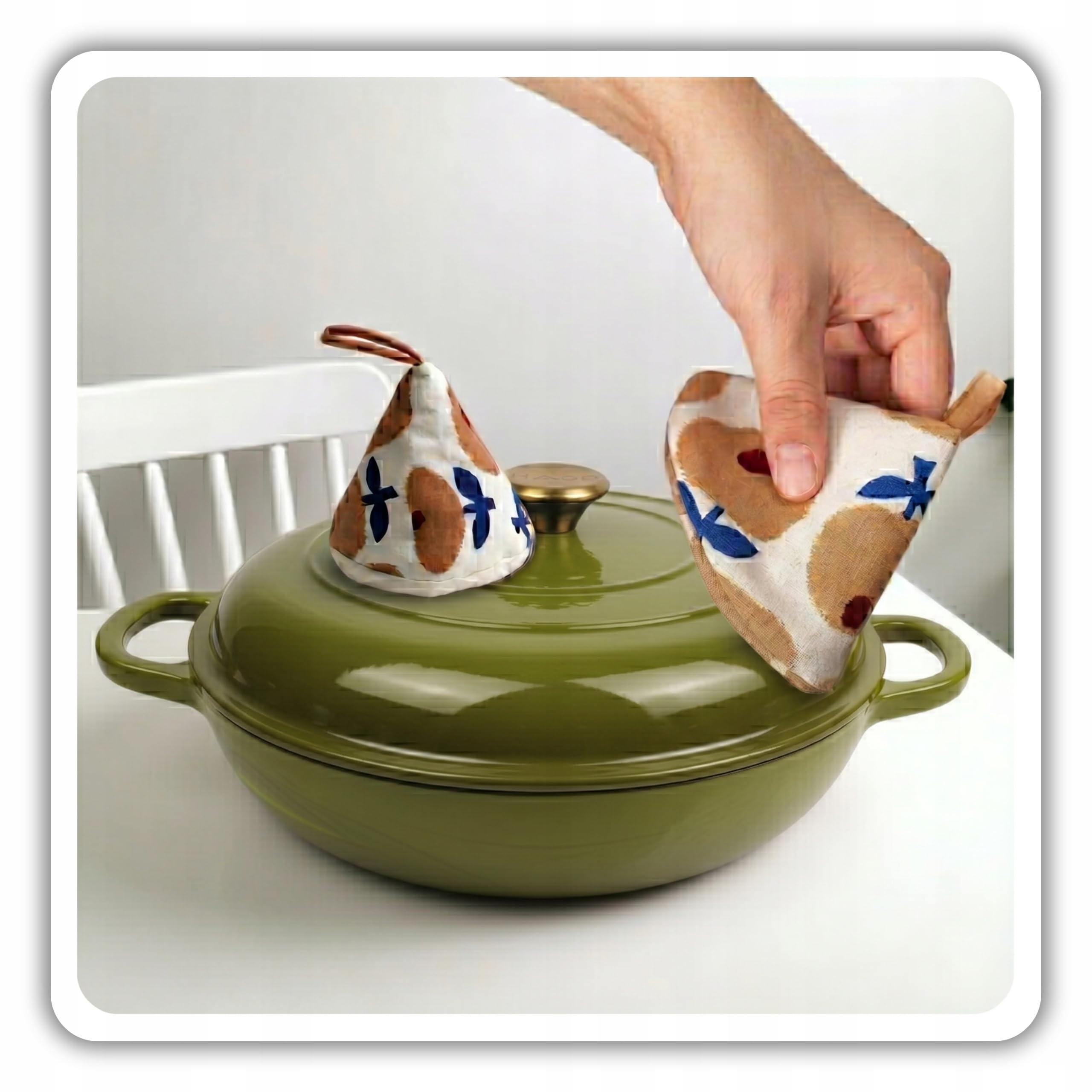 HAGE Cacerola de hierro fundido con tapa esmaltada 3 l 30 cm - Cacerola de hierro fundido esmaltado para todo tipo de fuegos - Cazuela para inducción apta para horno - Olla de hierro fundido para