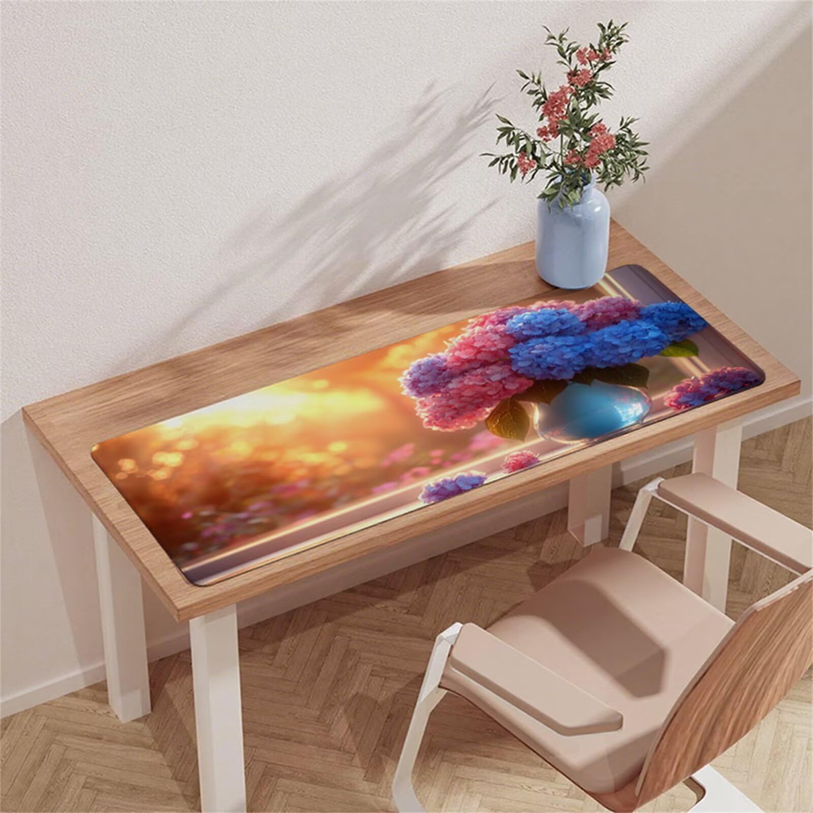 Pomarańczowa podkładka pod mysz do gier XXL 1600 x 800 x 3 mm podkładka pod mysz biurową wodoodporna podkładka pod mysz przeciwsłoneczna z antypoślizgową gumową podstawą szyte krawędzie mata pod mysz