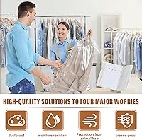 Vista 6 de 20 bolsas de plástico transparente para ropa, almacenamiento de ropa colgante, tamaño de viaje, 23.6 x 35.4 in