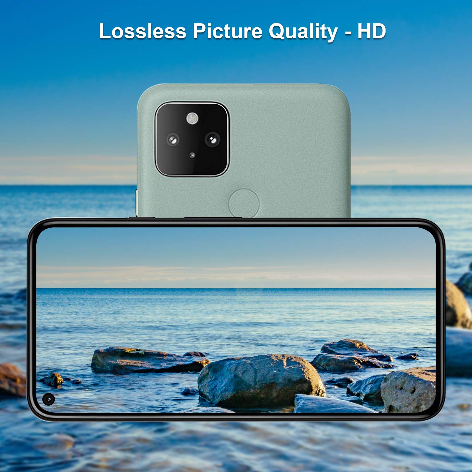 Dision 2+2 Protezioni Per Google Pixel 5A – Vetro Temperato Per Schermo E Fotocamera – HD Chiaro – 2 Kit - 3