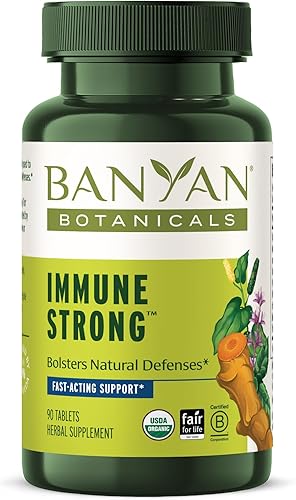 Banyan Botanicals Inmune fuerte – Suplemento orgánico con cúrcuma y Tulsi – Fórmula inmune ayurvédica que apoya las defensas naturales del cuerpo* – disponible en Yaxa Guatemala