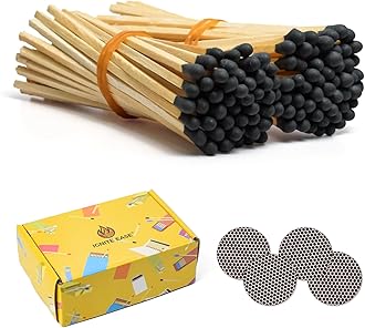 4" Black Matches, 100 Count Long Safety Strong Wood Matches for Candle, Fireplace | Match Sticks with Striker, Box of Match By IGNITE EASE