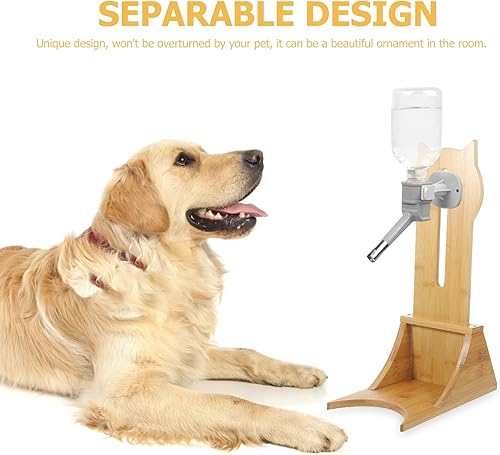 Miniatura 4 de Dispensador de agua para mascotas, para perros, gatos, madera maciza, soporte colgante para beber, diseño de altura para facilitar el cambio de agua