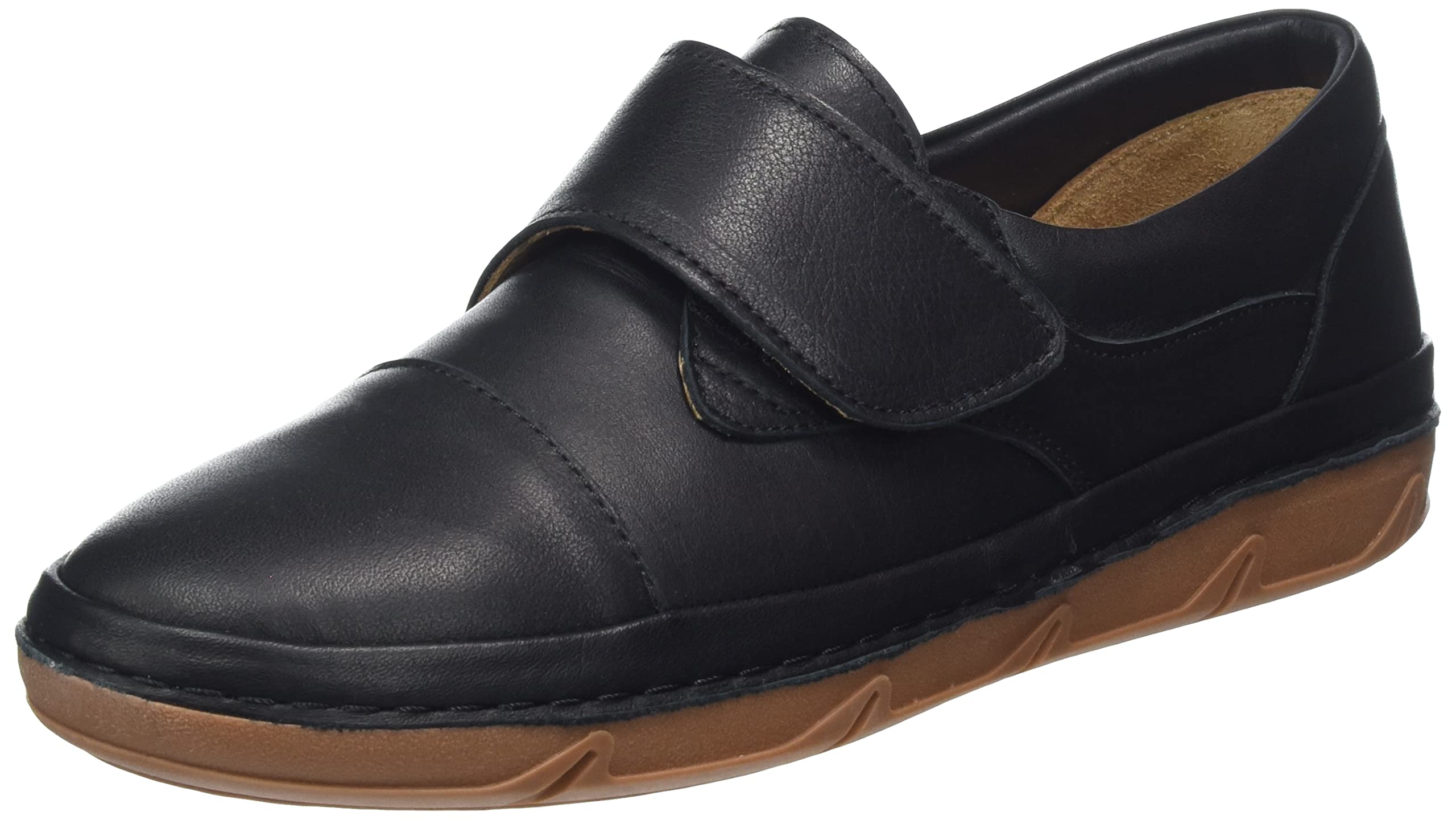 Manitu Women's 840025-01 Loafer, Black, 3.5 UK