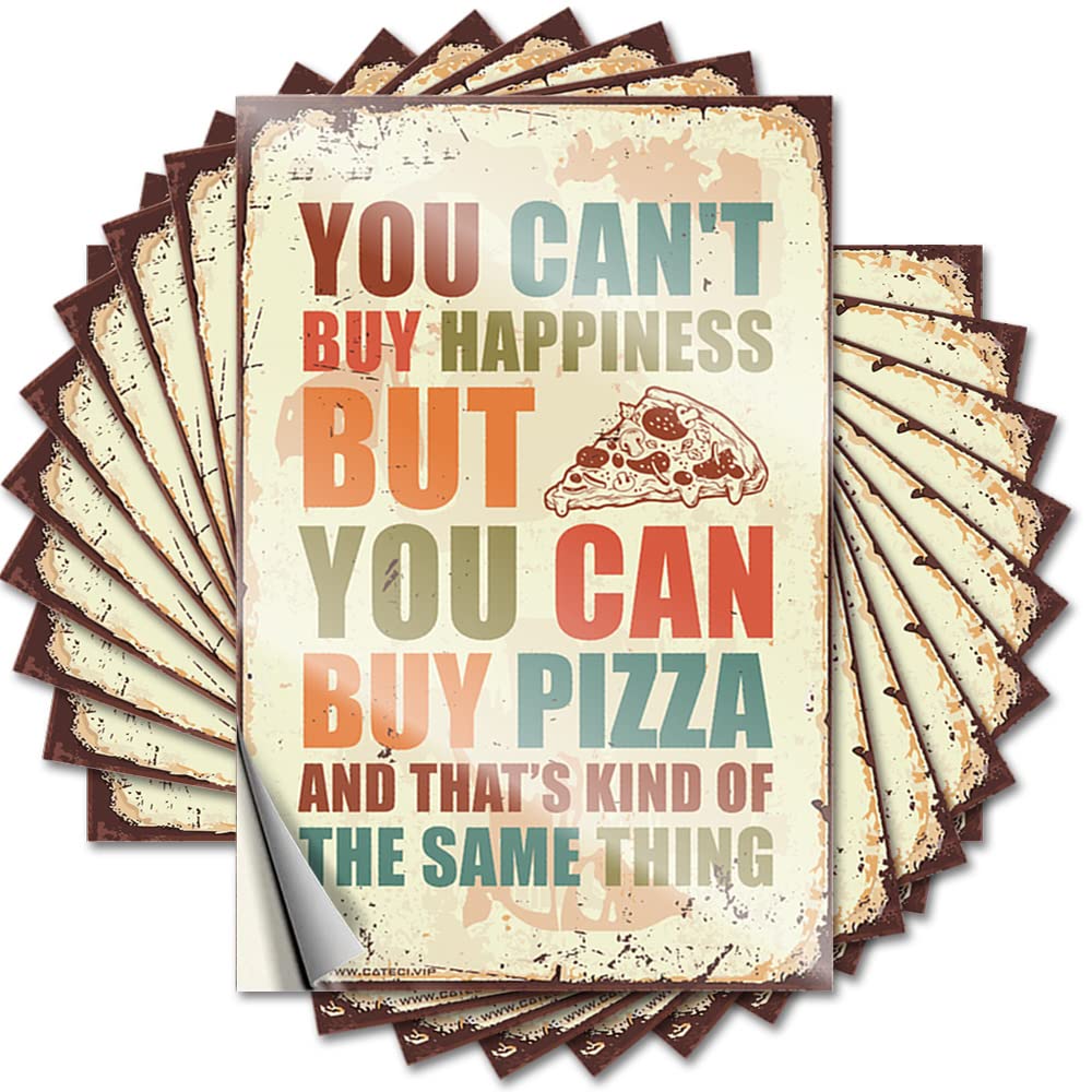 Fzfn Colour Sticker Case Book You Can't Buy Happiness But You Can Buy A Pizza For Motorcycle - Life Easy Peel Removable(6X9cm)