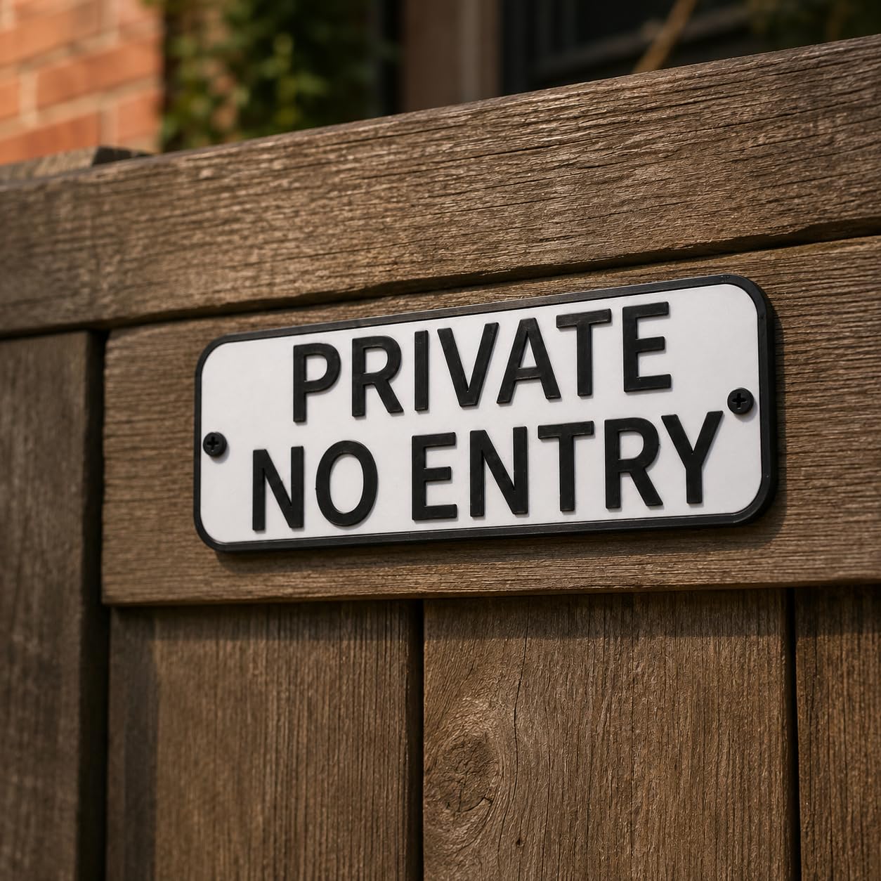 3D Printed Private No Entry Sign | Door Gate Wall Sign | 7 Colours | Screw Fix or Adhesive Pad