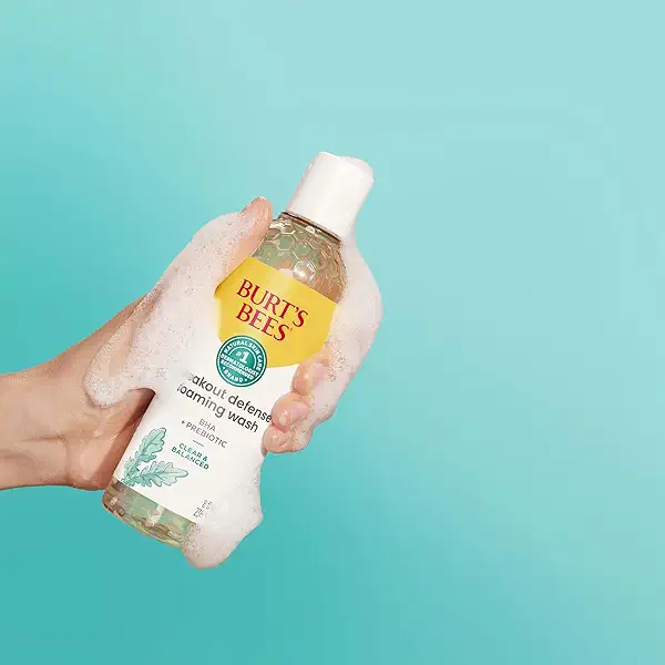 Burt's Bees Foaming Face Wash, BHA Breakout Defense Cleanser for All Skin Types, Washes Away Impurities & Excess Facial Oil, With a Prebiotic, 8 Oz. (Pack of 2) 10