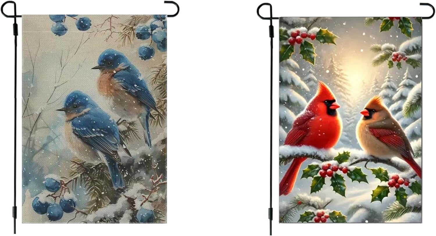 Winter Outdoor Flags for Yard and Garden 12x18 Double