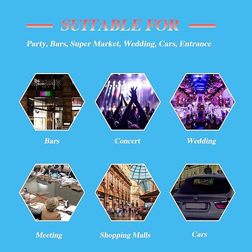 Vista 14 de Panel de matriz LED Bluetooth APP Control USB 5V Pantalla LED flexible de desplazamiento de texto Patrón de animación para ventanas de coche